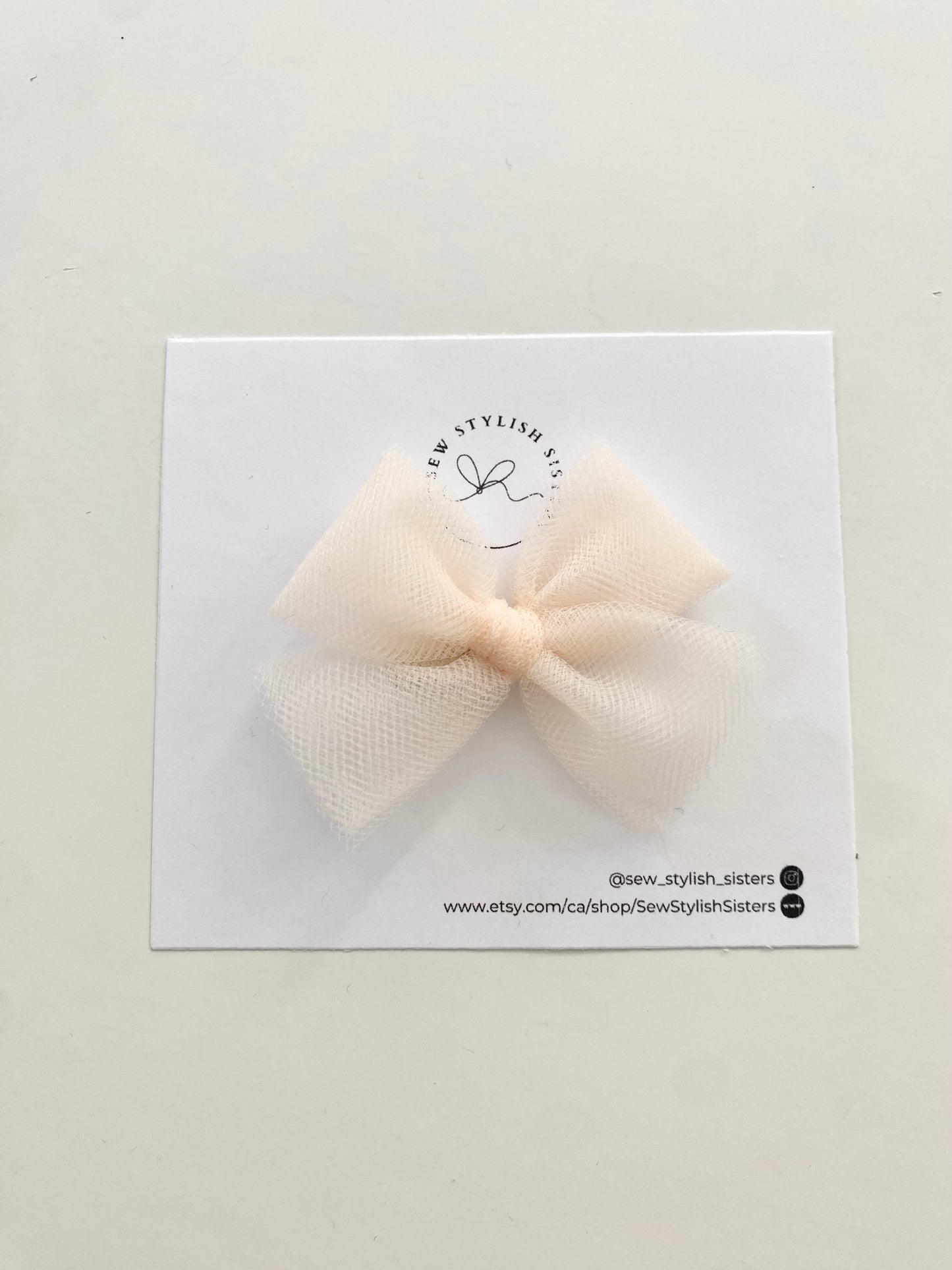 Soft Peach - Tulle Bows