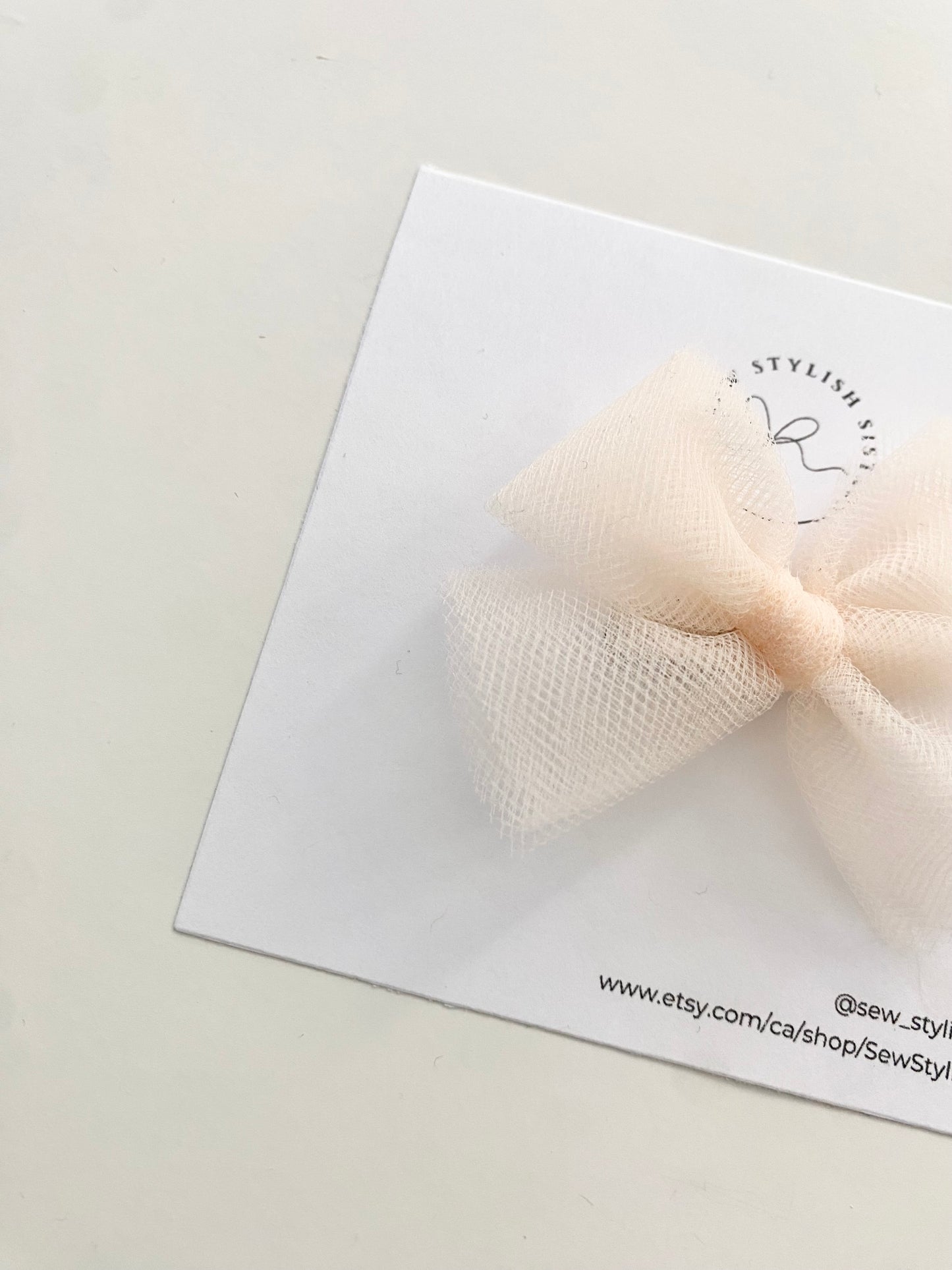 Soft Peach - Tulle Bows